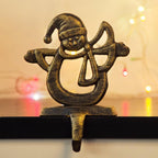Willkey  Christmas Stocking Hanger Holders Snowman Santa Snowflake Deer Iron Hanging Hooks Xmas Mantelpiece Fireplace Decorations