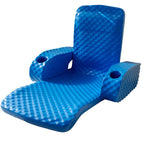 TRC Recreation Folding Baja Floating Swimming Pool Lake Portable Water Lounger Comfortable Recliner Chair with 2 Armrest Cup