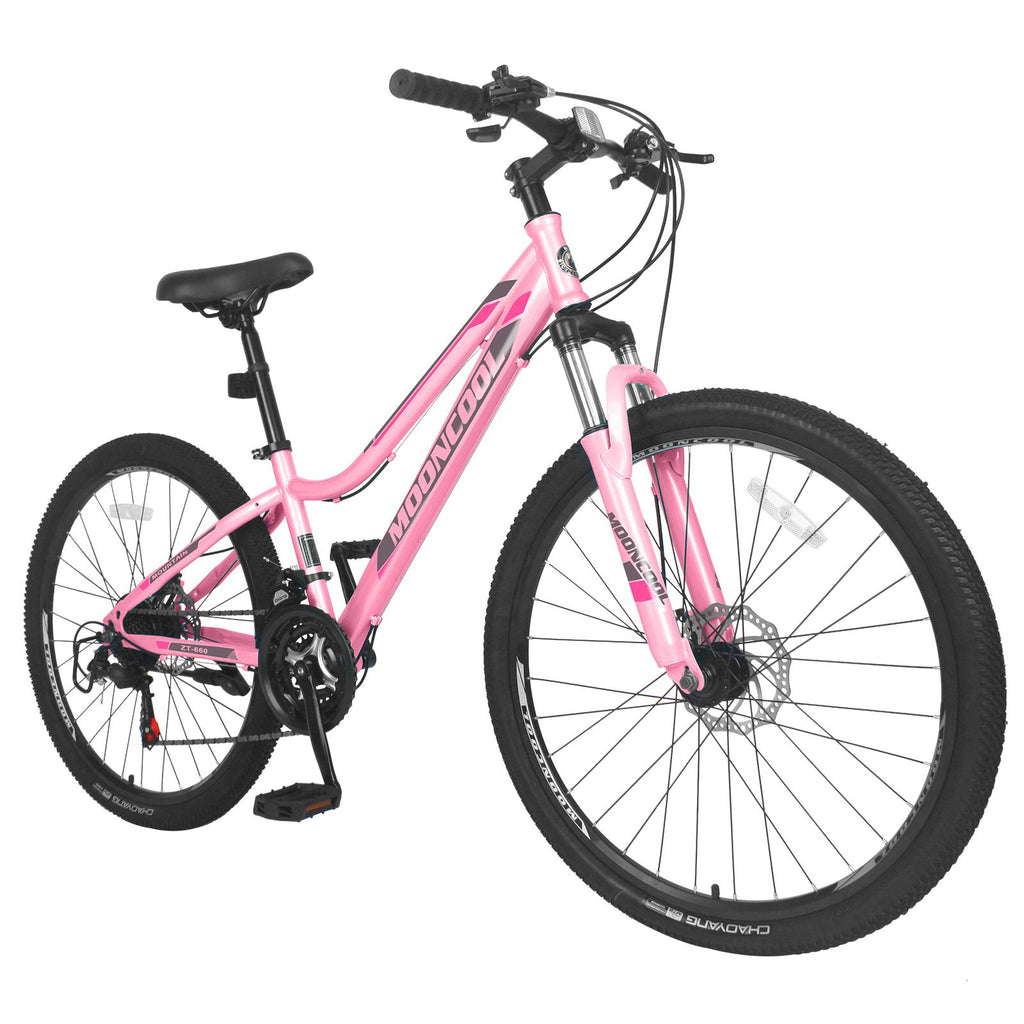 24" Mountain Bike 21 Speed, Suspension Mountain Bicycle, Dual Disc Brake City Bikes, Women's Style