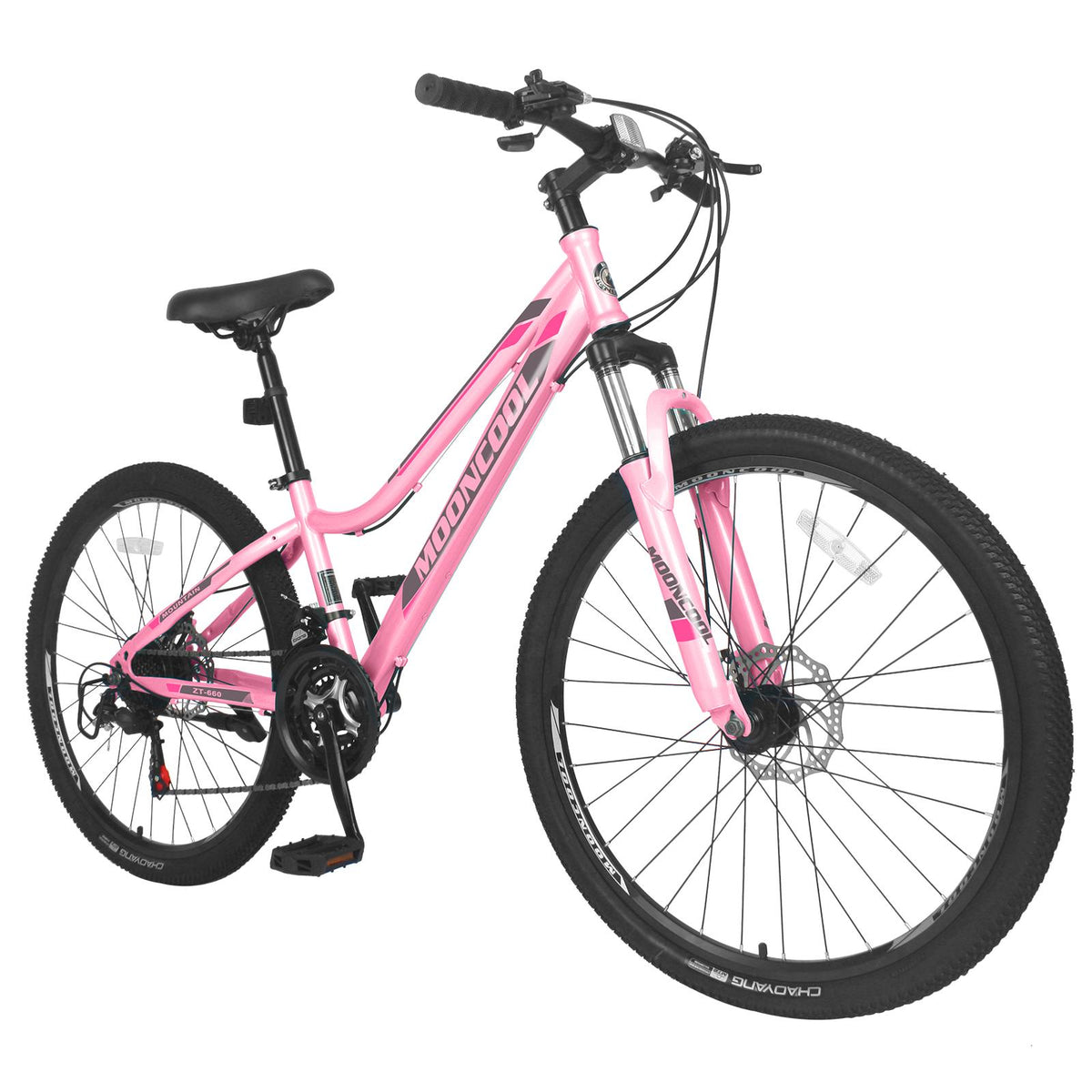 24" Mountain Bike 21 Speed, Suspension Mountain Bicycle, Dual Disc Brake City Bikes, Women's Style