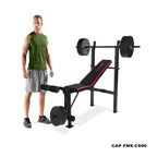 CAP Strength Standard Combo Weight Bench with 90 lb. Vinyl Weight Set