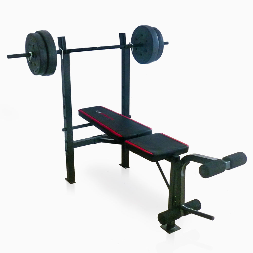 CAP Strength Standard Combo Weight Bench with 90 lb. Vinyl Weight Set