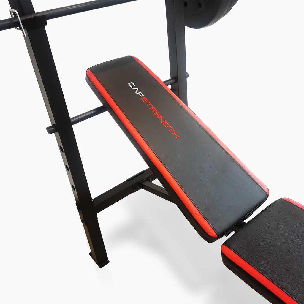 CAP Strength Standard Combo Weight Bench with 90 lb. Vinyl Weight Set