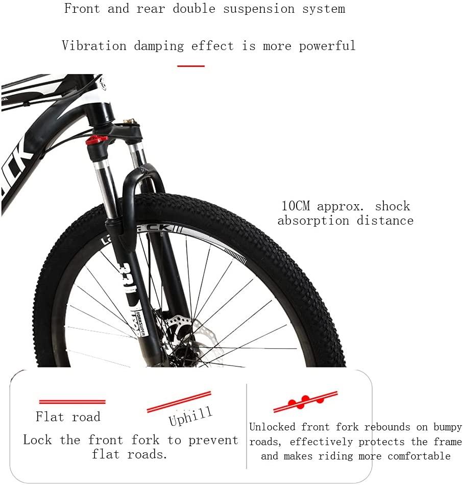 Mountain Bike No Shock Absorption, Foldable Bicycle (26 inch 21/24/27/30 Speed Black and Yellow; White and Blue; Black and White; Black and red)