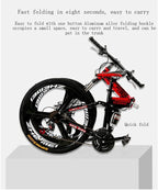 Mountain Bike No Shock Absorption, Foldable Bicycle (26 inch 21/24/27/30 Speed Black and Yellow; White and Blue; Black and White; Black and red)