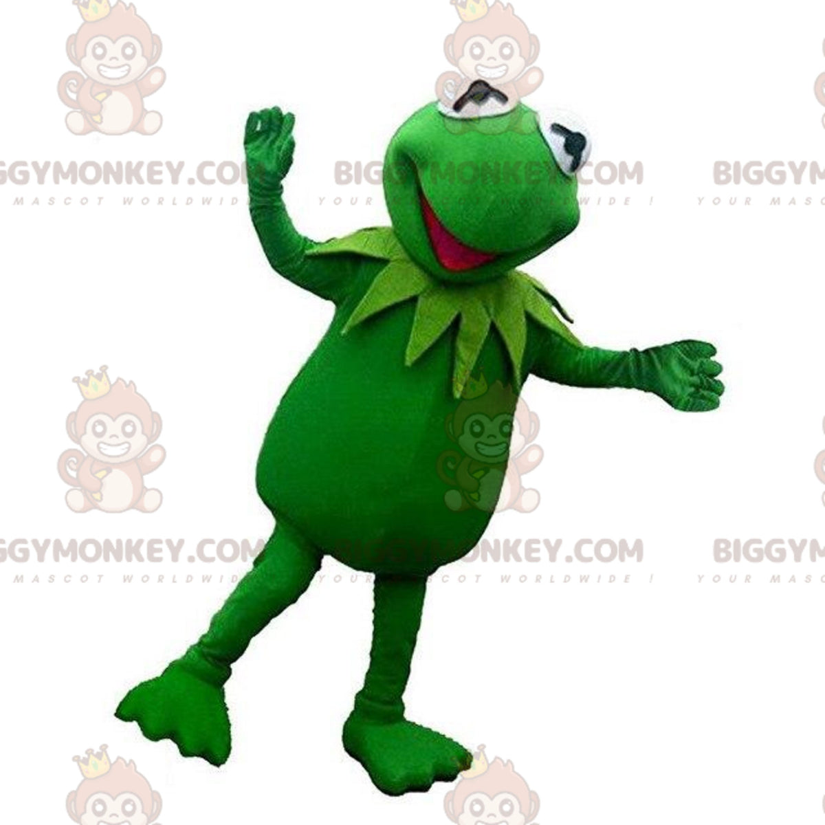BIGGYMONKEYmascot costume of Kermit, the famous fictional green frog