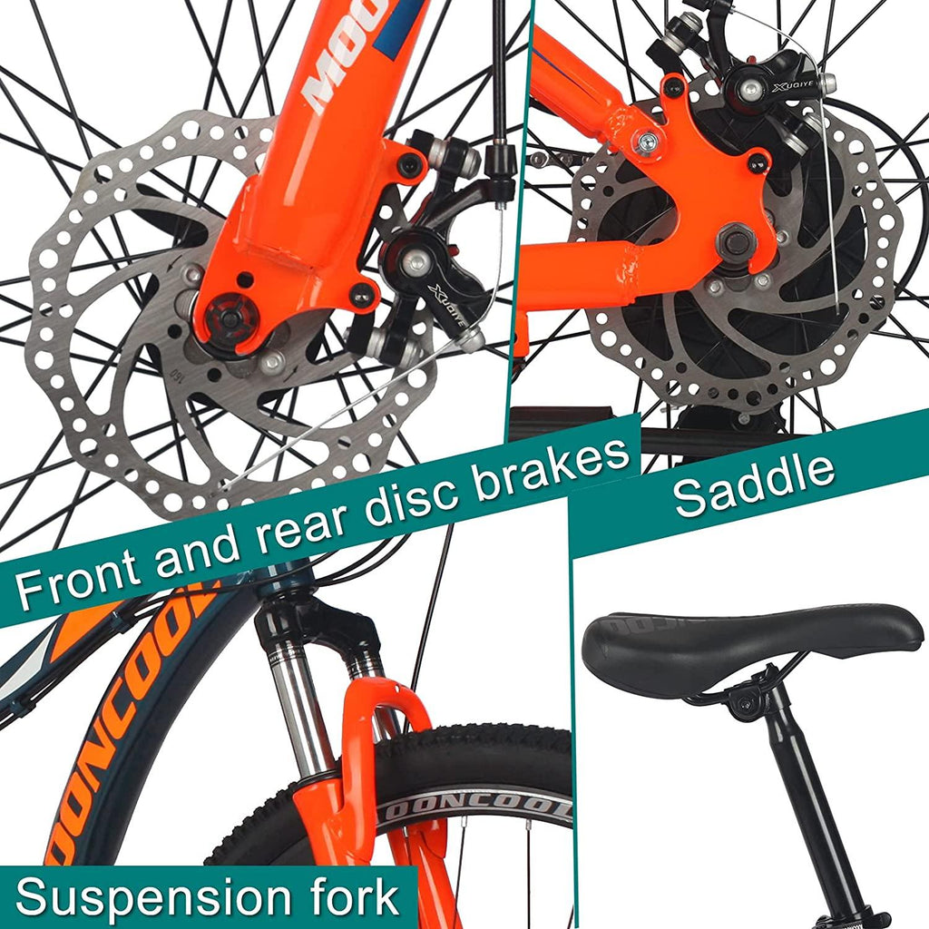 Mountain Bike for Mens Womens Adults, 21 Speeds Disc Brake Mountain Road Bicycles, Lightweight Aluminum and Steel Frame Options, 24 26 Inches Wheel Mountain Bicycles