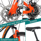 Mountain Bike for Mens Womens Adults, 21 Speeds Disc Brake Mountain Road Bicycles, Lightweight Aluminum and Steel Frame Options, 24 26 Inches Wheel Mountain Bicycles
