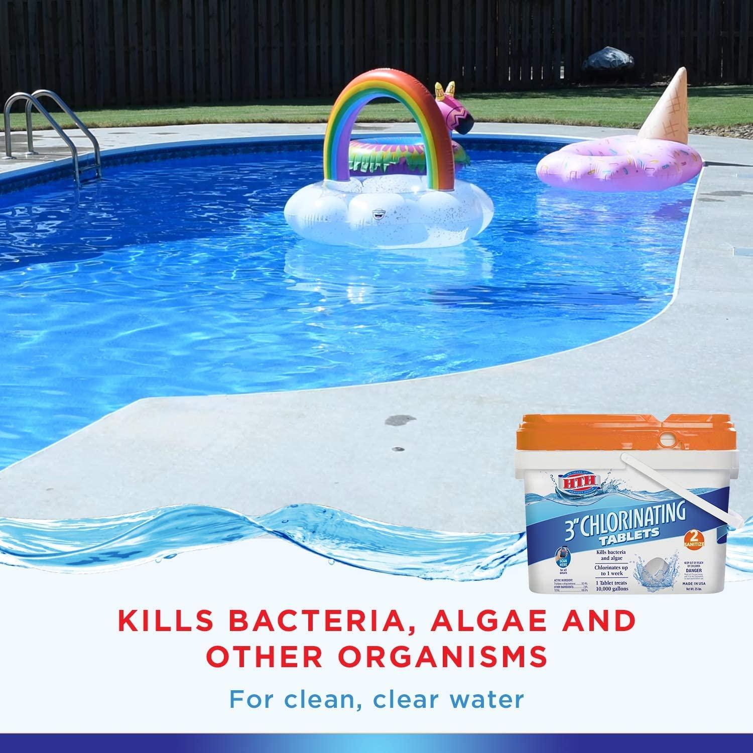 hth 42030 3-inch chlorinating tablets swimming pool chlorine, 37.5 lbs