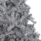 7.5ft Artificial Silver Tinsel Christmas Tree Holiday Decoration w/ 1,749 Branch Tips, Stand