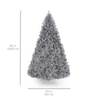 7.5ft Artificial Silver Tinsel Christmas Tree Holiday Decoration w/ 1,749 Branch Tips, Stand