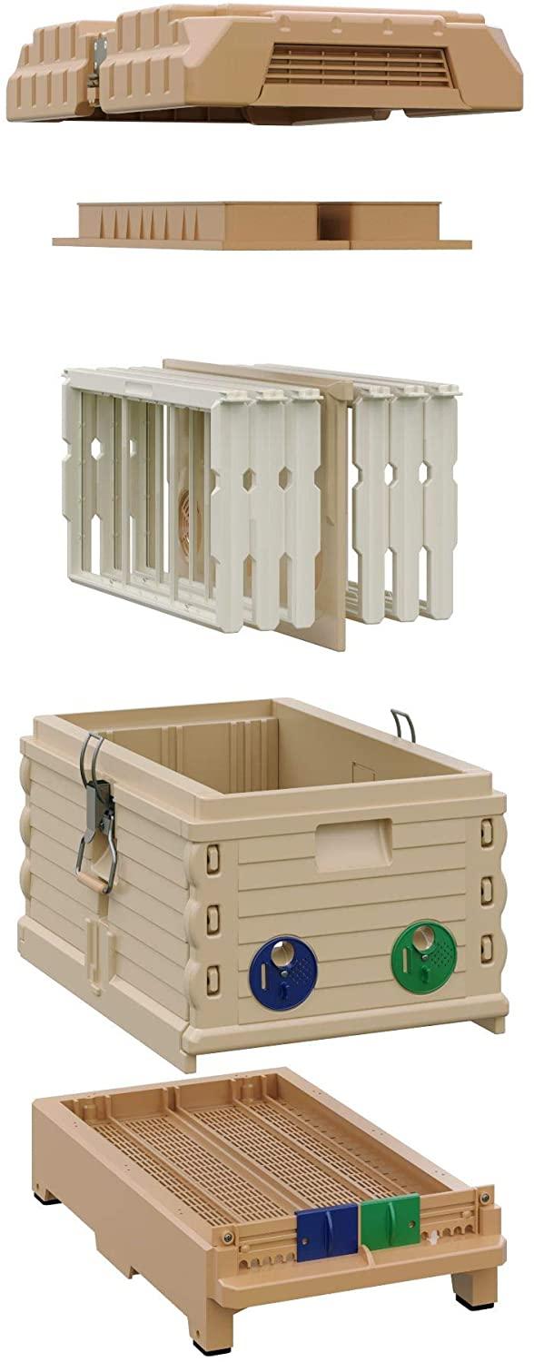 apimaye insulated 7 frame langstroth nucleus bee hive nuc queen castle