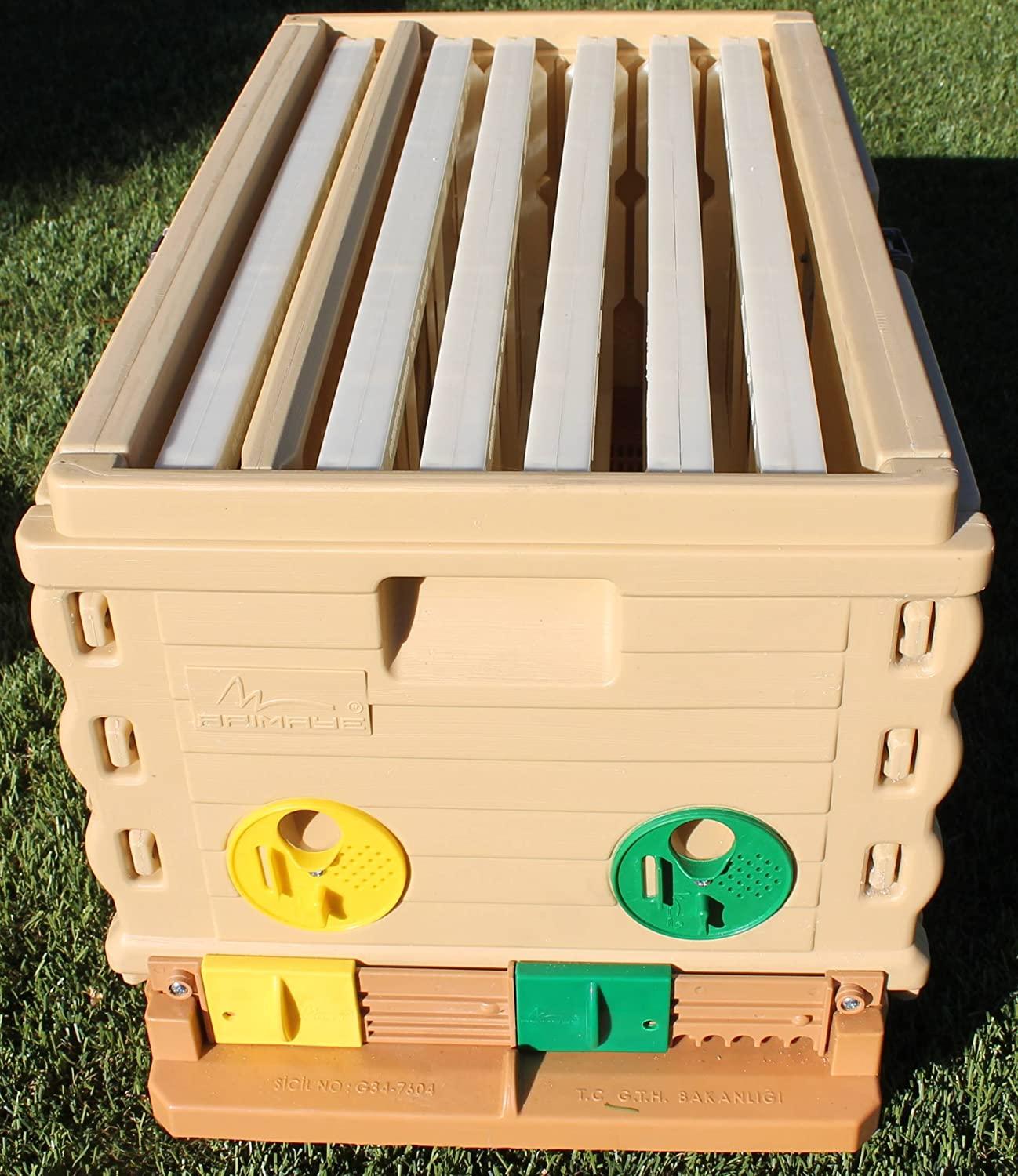 apimaye insulated 7 frame langstroth nucleus bee hive nuc queen castle