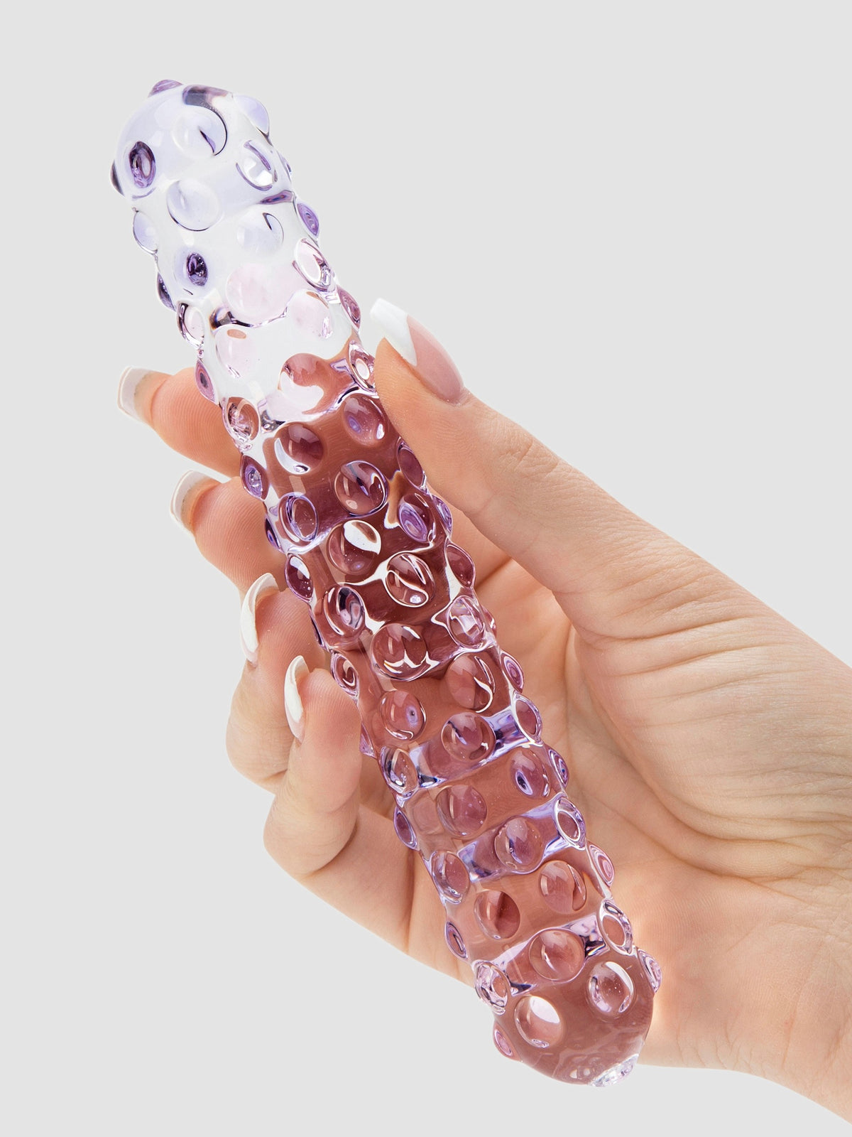 Lovehoney Nubby Textured Sensual Glass Dildo, Purple