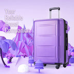 Expandable 3 Piece Sets with TSA Lock, Lightweight Hardside Luggage with Spinner Wheels, Orang Purple, One_Size