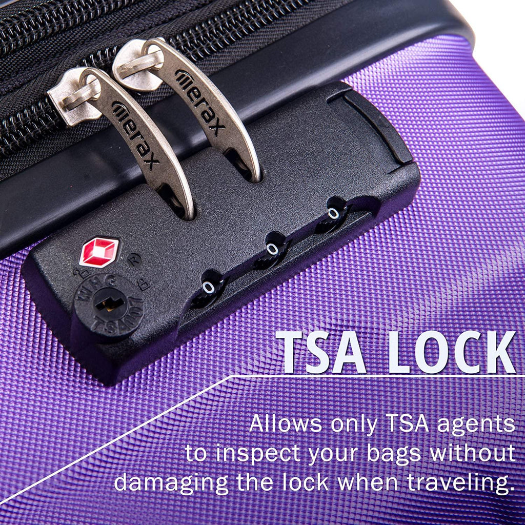 Expandable 3 Piece Sets with TSA Lock, Lightweight Hardside Luggage with Spinner Wheels, Orang Purple, One_Size
