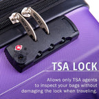 Expandable 3 Piece Sets with TSA Lock, Lightweight Hardside Luggage with Spinner Wheels, Orang Purple, One_Size