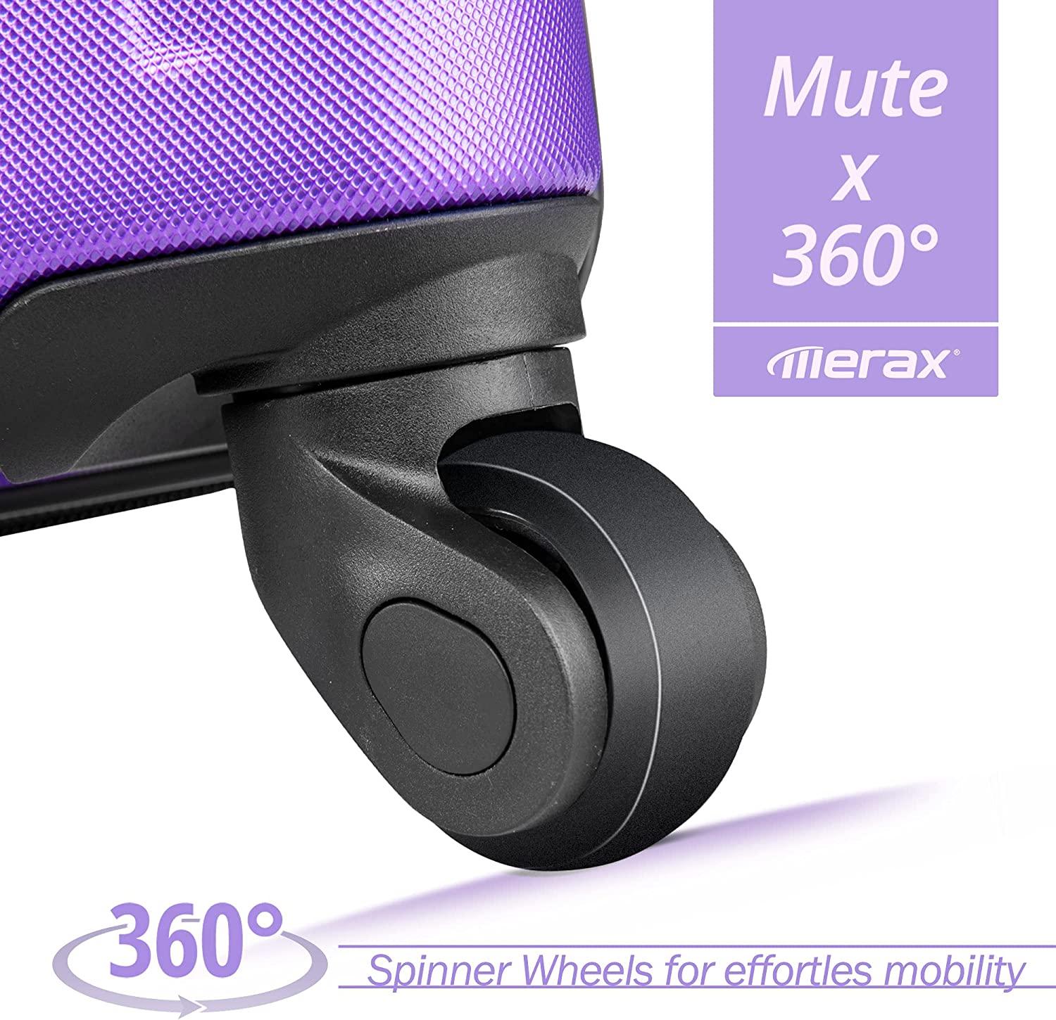 Expandable 3 Piece Sets with TSA Lock, Lightweight Hardside Luggage with Spinner Wheels, Orang Purple, One_Size