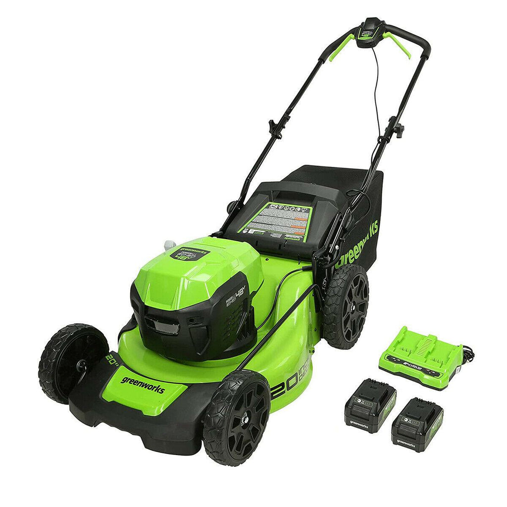 48V 20 inch Cordless Lawn Mower with 2x 4Ah Battery and Dual Charger