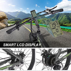GELEISEN Electric Bike Electric Mountain Bike 26", 350W Electric Bikes for Adults with 36V/10Ah Removable Battery, Lightweight Ebike with Smart LCD Display, Suspension Fork and  7 Speed Gears