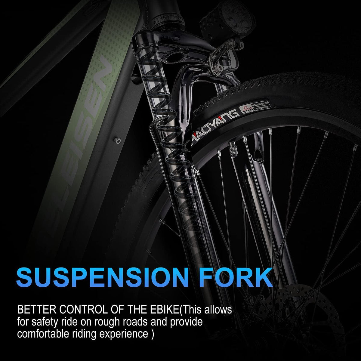 GELEISEN Electric Bike Electric Mountain Bike 26", 350W Electric Bikes for Adults with 36V/10Ah Removable Battery, Lightweight Ebike with Smart LCD Display, Suspension Fork and  7 Speed Gears