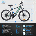 GELEISEN Electric Bike Electric Mountain Bike 26", 350W Electric Bikes for Adults with 36V/10Ah Removable Battery, Lightweight Ebike with Smart LCD Display, Suspension Fork and  7 Speed Gears