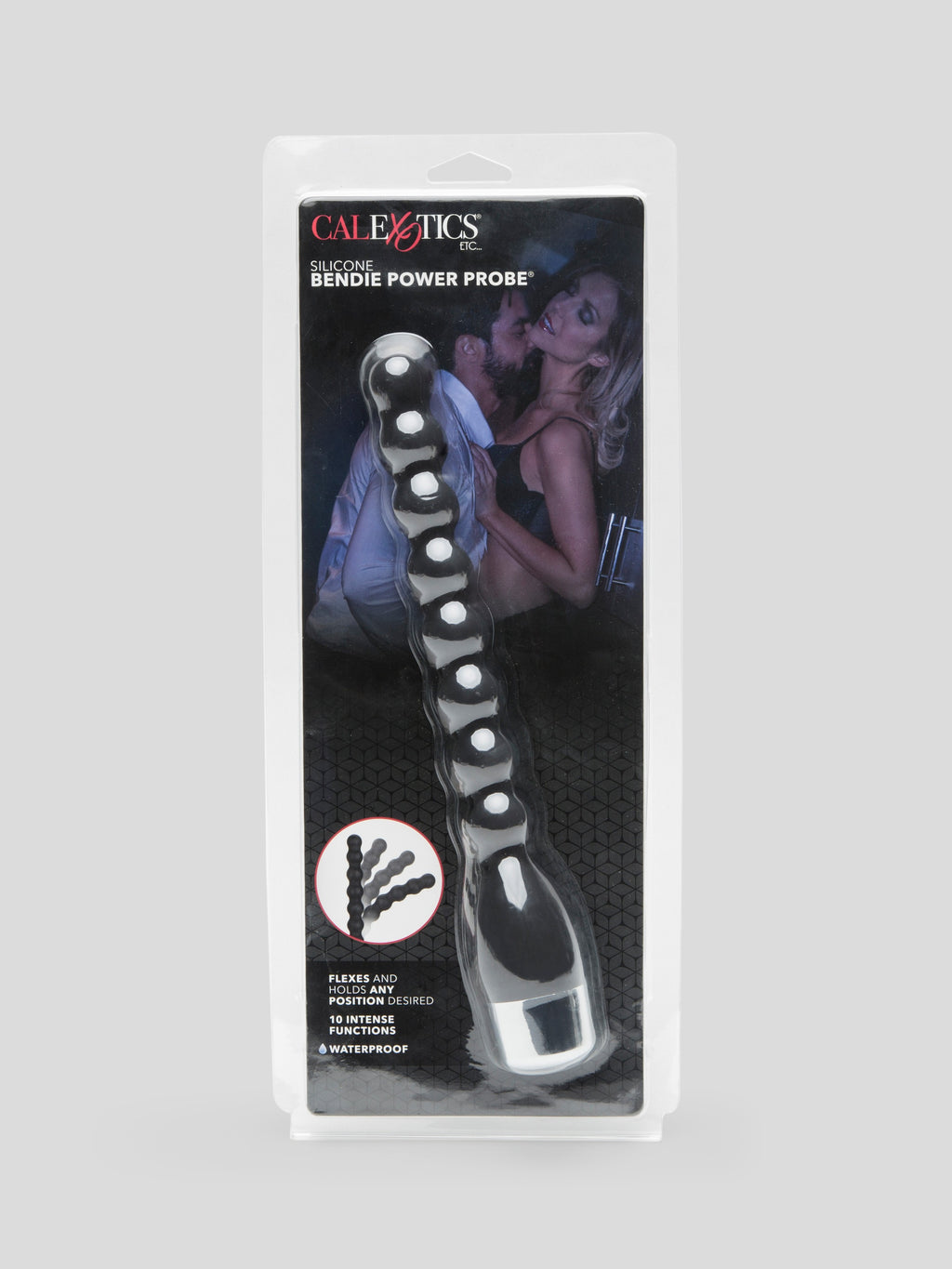 10 Function Extra Quiet Posable Silicone Anal Beads, Black