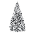 Costway 9ft Snow Flocked Hinged Artificial Christmas Tree Unlit Metal