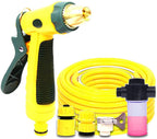 Garden Hoses Expandable Garden Hose Water Hose, Leakproof Expanding Flexible Outdoor Yard Hose with Solid Brass Fittings (Color : Yellow, Size : 15m)