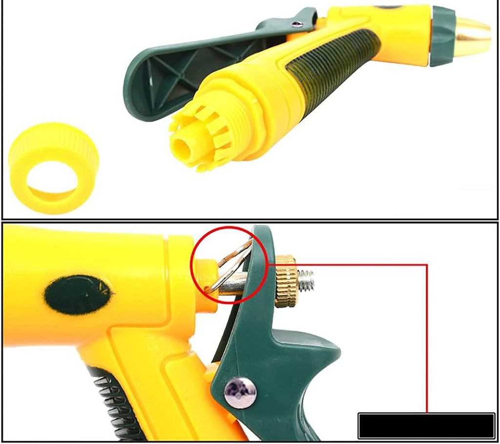 Garden Hoses Expandable Garden Hose Water Hose, Leakproof Expanding Flexible Outdoor Yard Hose with Solid Brass Fittings (Color : Yellow, Size : 15m)