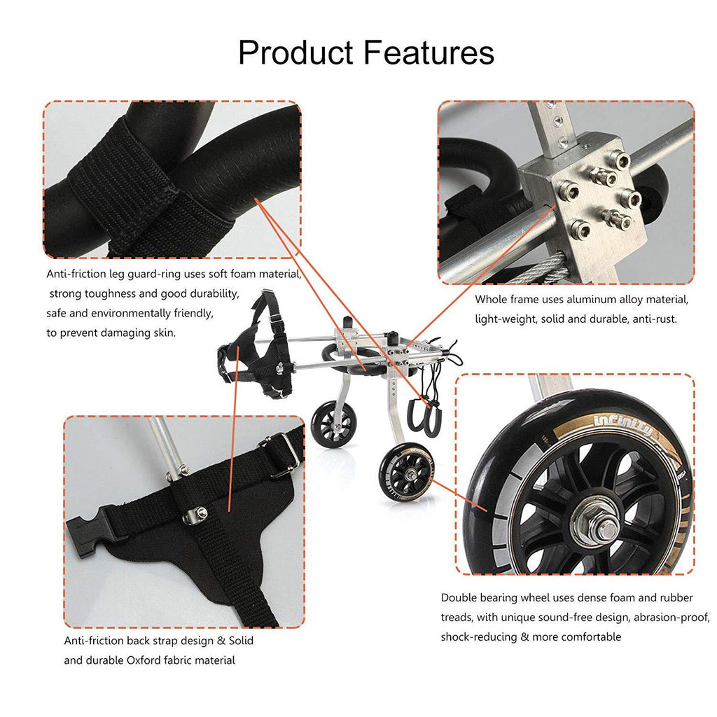 Briday LarSize  Steel Pet/Dog Wheelchair Handicapped Hind Legs Pet/Dog
