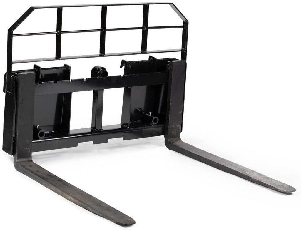 titan attachments hd skid steer pallet fork attachment, 48" fork blades, rate 5,500 lb, quick tach tractor loader