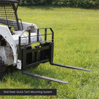 titan attachments hd skid steer pallet fork attachment, 48" fork blades, rate 5,500 lb, quick tach tractor loader