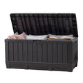 Kent92 Gallon Resin Deck Box-Organization and Storafor Patio Furniture Outdoor Cushions, Throw Pillows, Garden Tools and Pool Floats, Dark Grey