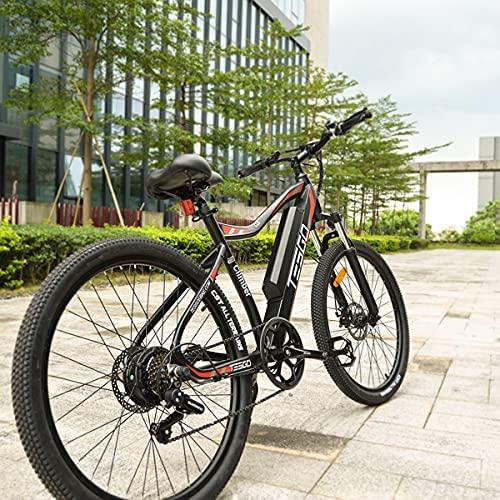 TESGO Electric Bikes for Adults Climber - 26’’ Electric Bicycle with Removable 48V/10.4Ah LG Cells Battery, 350W Electric Mountain Bike with  7 Speed Gears, Max 21MPH Ebike with Fork Suspension