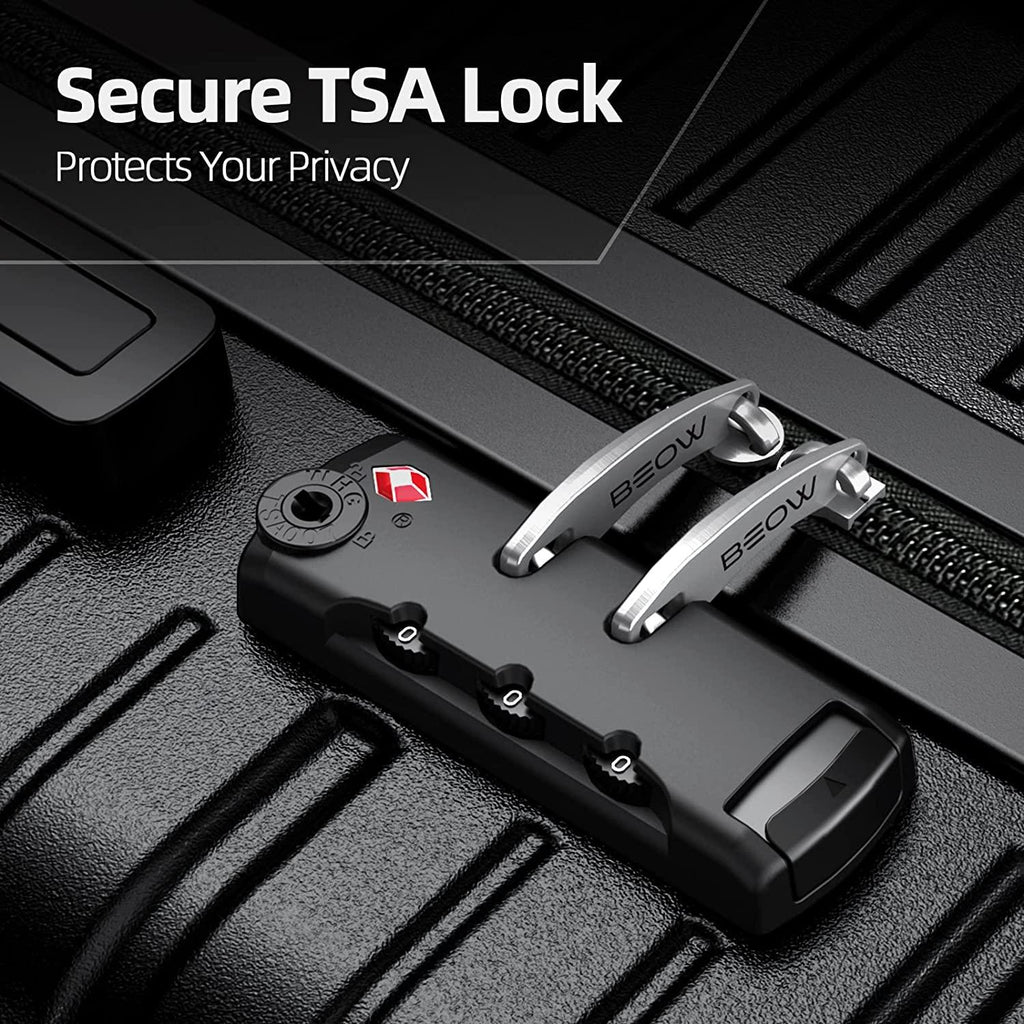 Expandable Luggage Sets Clearance 3 Piece Hardshell Lightweight PC+ABS Suitcase Spinner Wheels TSA Lock Black