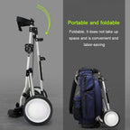 Professional Folding Golf Bag Trolley Outdoor Sports Travel Airport BaggaCheck Carrier Cart Stroller Golf Pitch Tool Supplies
