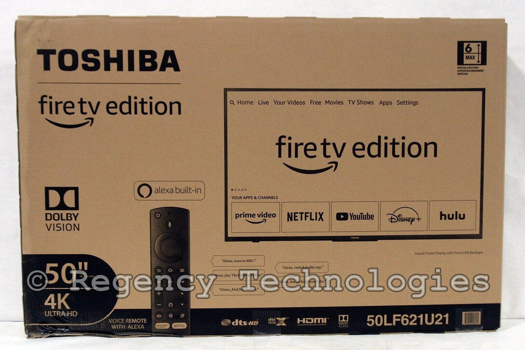 toshiba 50" class led 4k uhd smart fire tv | 50lf621u21 | black | factory sealed
