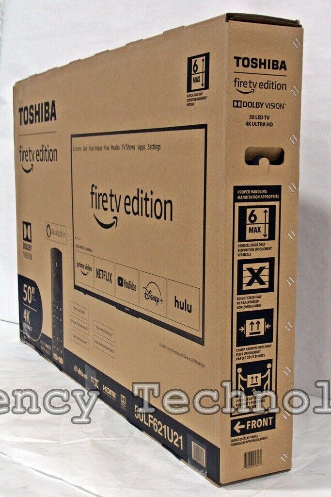 toshiba 50" class led 4k uhd smart fire tv | 50lf621u21 | black | factory sealed