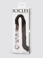Icicles No 38 Glass Dildo with Leather Flogger, Clear