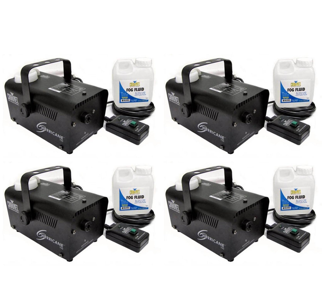 (4) Chauvet Halloween DJ Fog Smoke Machines w/ Fog Fluid &amp; Wired Remote | H-700
