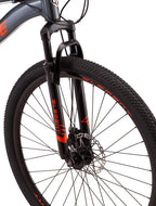 Mongoose Durham mountain bike, 21 speeds, 29-inch wheels, gray, mens style
