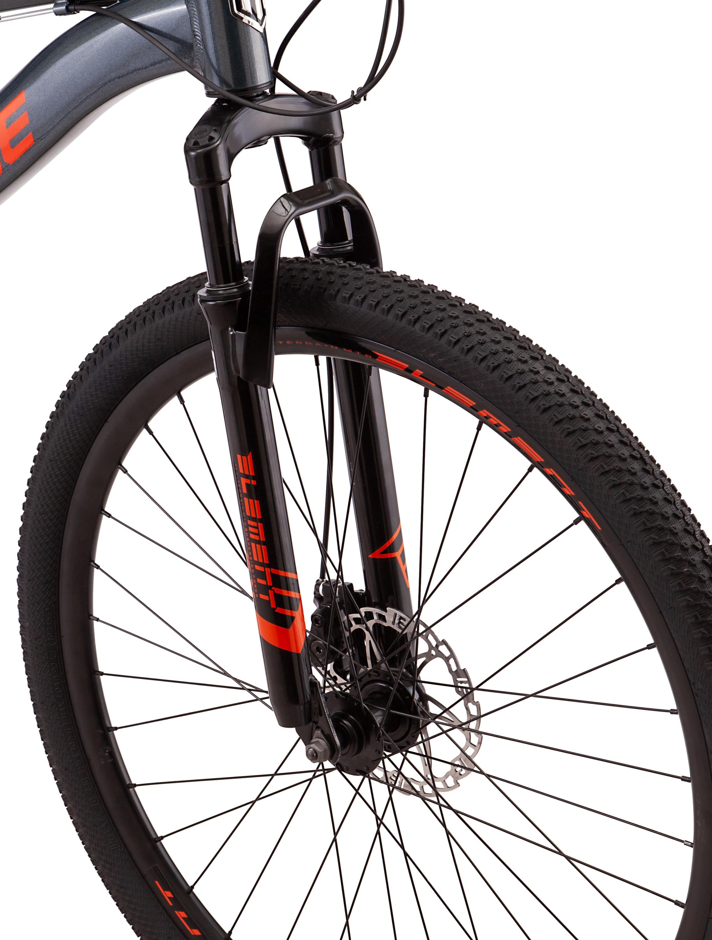 Mongoose Durham mountain bike, 21 speeds, 29-inch wheels, gray, mens style