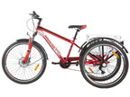 MOONCOOL 24 Inch Adult Mountain Bike 7 Speed 3 Wheel Bike Mountain Tricycle Cruiser Trike with Basket