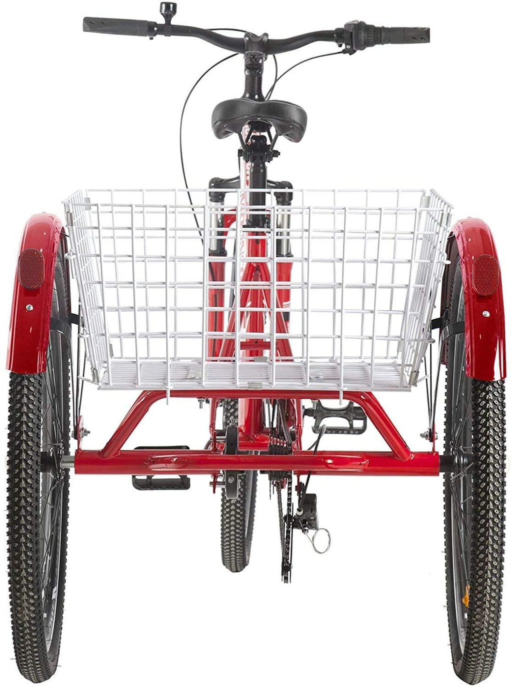 MOONCOOL 24 Inch Adult Mountain Bike 7 Speed 3 Wheel Bike Mountain Tricycle Cruiser Trike with Basket
