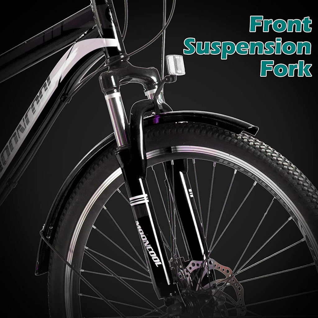 MOONCOOL 24 Inch Adult Mountain Bike 7 Speed 3 Wheel Bike Mountain Tricycle Cruiser Trike with Basket