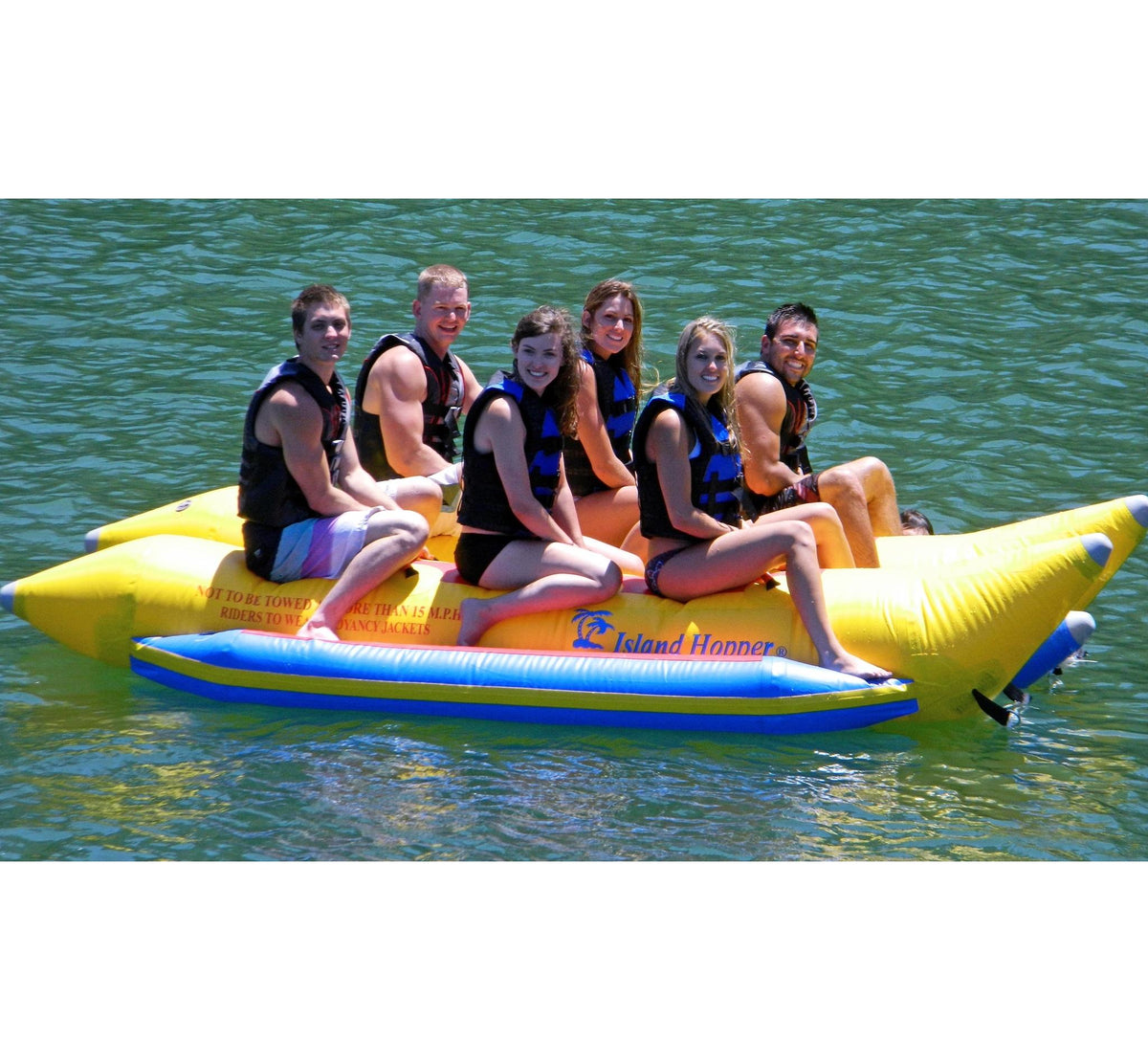 Island Hopper 6 Passenger 13' Feet In-Line Side-To-Side Seating Banana Boat