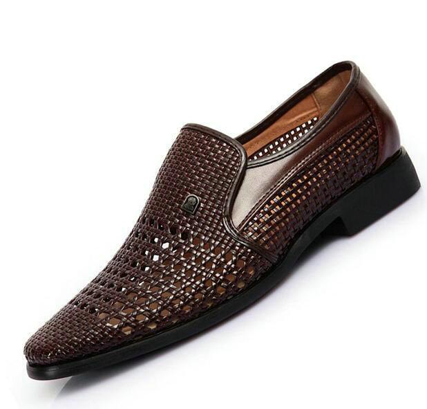 Summer Breathable Middle-Aged Cut-Outs Slip On Shoes