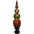 Fraser Hill Farm Christmas Pedestal Topiary Decoration | 4-Ft. Tall in Resin Urn | FFRS050-0FIN-RED
