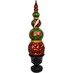Fraser Hill Farm Christmas Pedestal Topiary Decoration | 4-Ft. Tall in Resin Urn | FFRS050-0FIN-RED